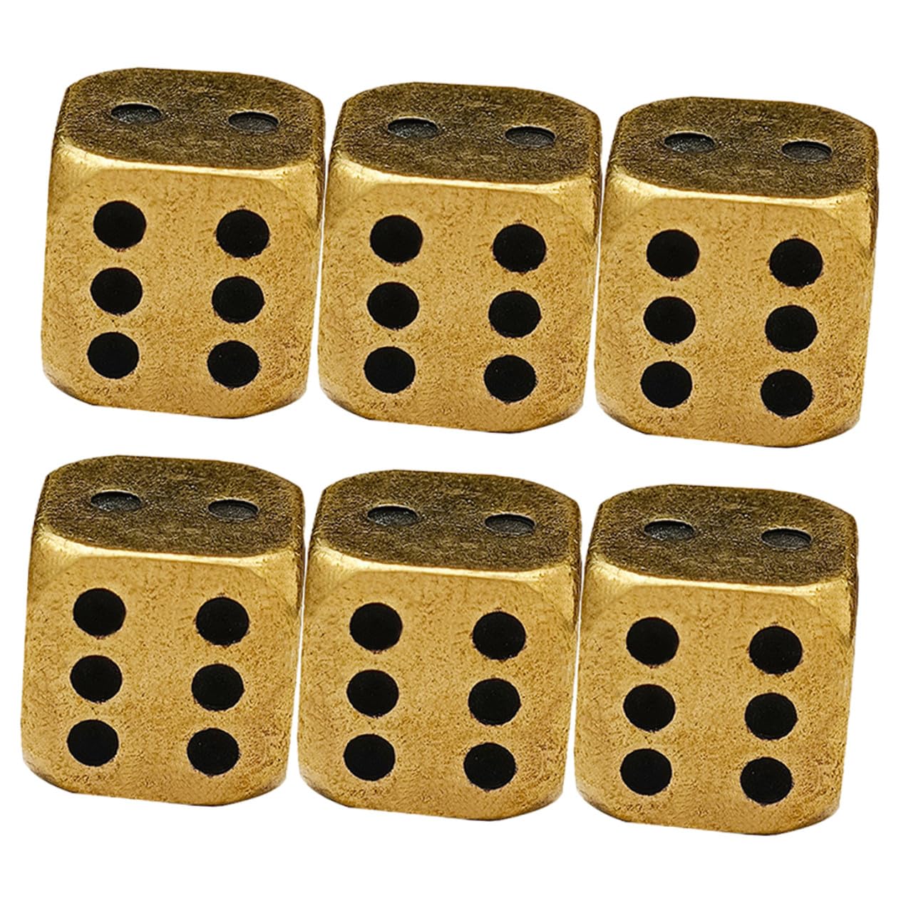POPETPOP 30 Pièces Dés Laiton Vintage Jeu Accessoires Ronds Solides pour Jeux de Société et Fête