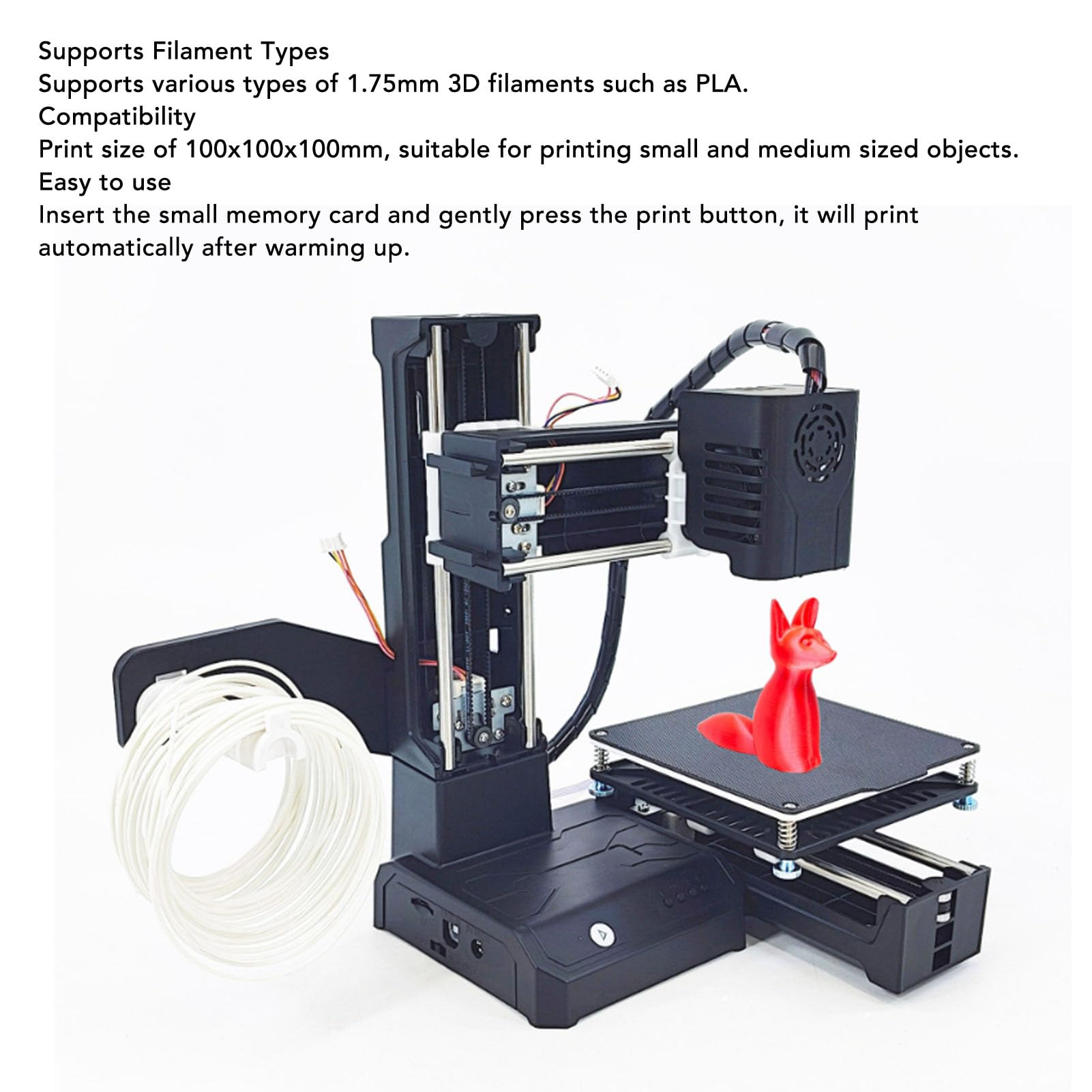 Annadue Stampante 3D, Macchina da Stampa 3D 40mm / S per Principianti, Stampa Automatica a un, Modellazione di Deposizione Fusa, Estrusore 230 ° C, Filamento TPU PLA da 1,75 Mm, (EU)