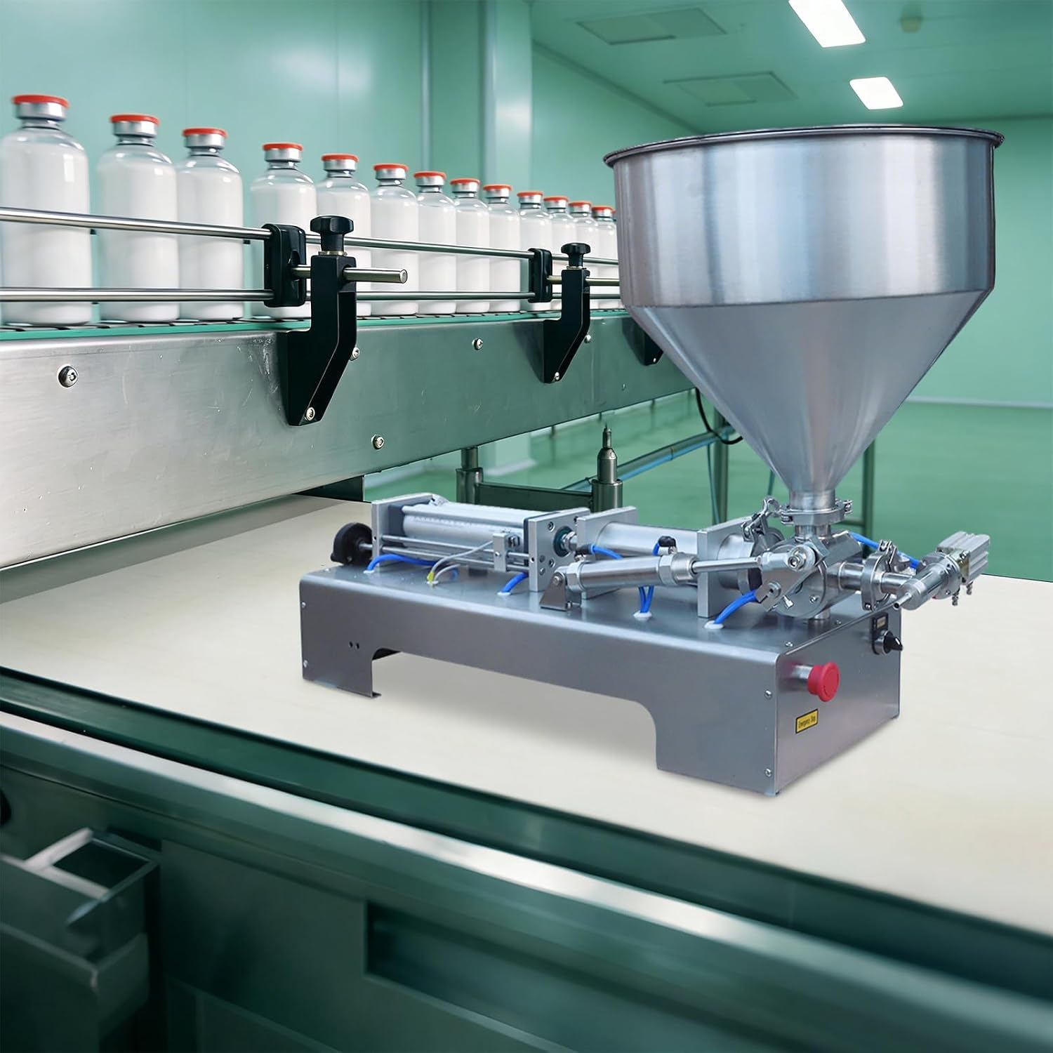 Máquina De Llenado Neumático De Pasta Líquida, Llenador Automático Horizontal De Un Solo Cabezal De 100-1000 Ml Con Pedal/automático, Máquina De Llenado De Líquidos De Acero Inoxidable, Adecuada