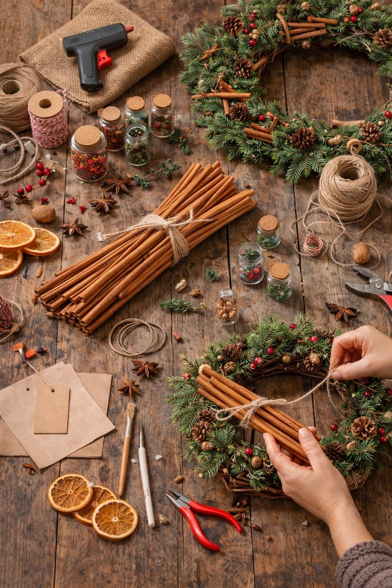 NaDeco Deko-Zimtstangen 40 cm aus Indonesien – 0,5 kg oder 1 kg – Natur-Zimtstangen für Weihnachtsdeko, Adventskranz, Basteln & DIY – Zimtstangen groß, unbehandelt, Nicht essbarㅤ1 kg