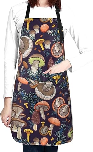 Osvbs Delantales para mujeres y hombres con bolsillos, delantales ajustables impermeables para cocinar, cocina, chef, jardinería, barbacoa