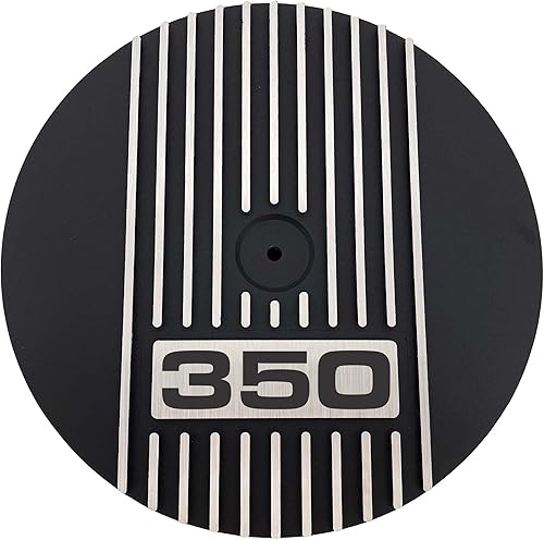 Kit de filtro de aire redondo para Chevy de 350 a 13 pulgadas, color negro, aletas elevadas