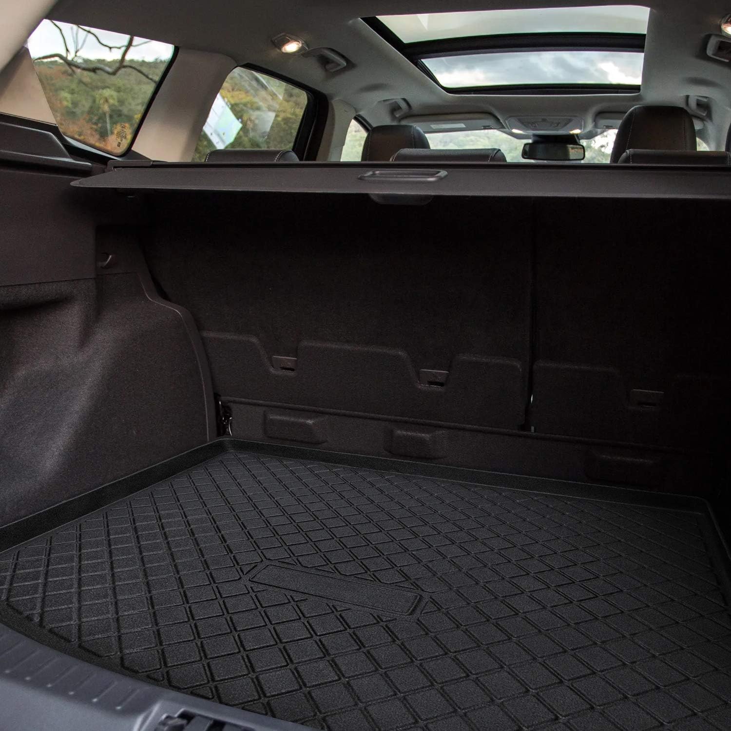Trunk Cargo Liner Mat Tray for Ford Escape 2013 2014 2015 2016 2017 2018 2019 Heavy Duty Waterproof Trunk Floor Mat Custom Fit All Weather Odorless (Black)