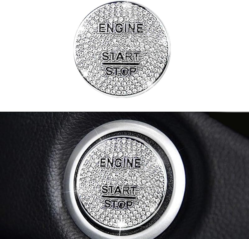 Moldura Decorativa com Cristais para Botão Start/Stop de Ignição Mercedes-Benz TLIFORT – 1 unidade