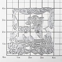 Vista 2 de DzIxY Hermosas flores con borde de encaje de corte de metal para kit de fabricación de tarjetas, juegos de troqueles de papel en relieve, plantillas