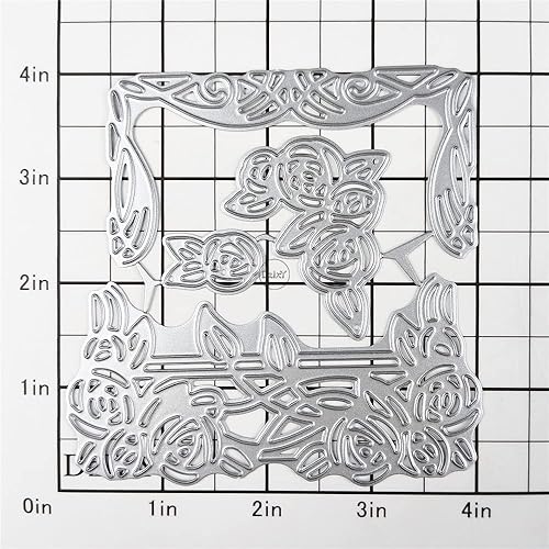 Miniatura 2 de DzIxY Hermosas flores con borde de encaje de corte de metal para kit de fabricación de tarjetas, juegos de troqueles de papel en relieve, plantillas