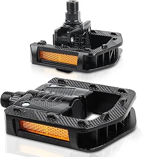 Folding Folding Bike Pedals, Mountain Bike Pedals CNC Aluminum Bicycle Flat Pedals, 9/16'' with Reflective Strips | Non-Slip | Waterproof | Wide Flat Cycling Pedals for E-Bike, Urban Commute, MTB Bikes