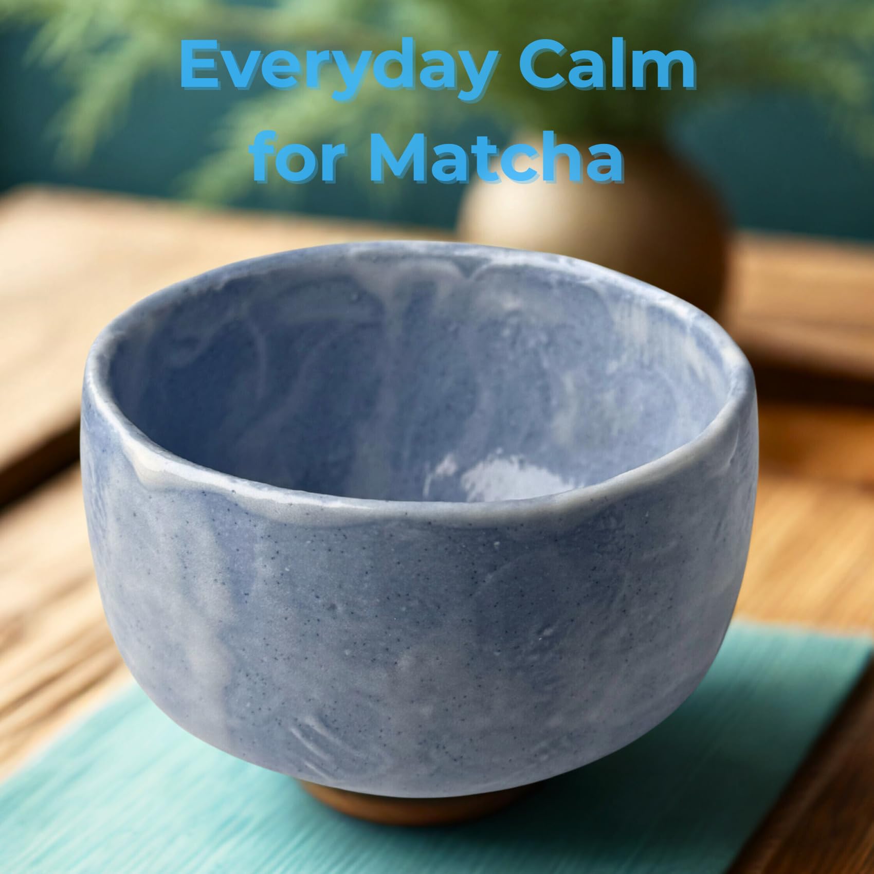 Bol à matcha Ao Shino « Tataki » (Chawan) – 479,1 ml – Grès | Mino Ware, fabriqué au Japon