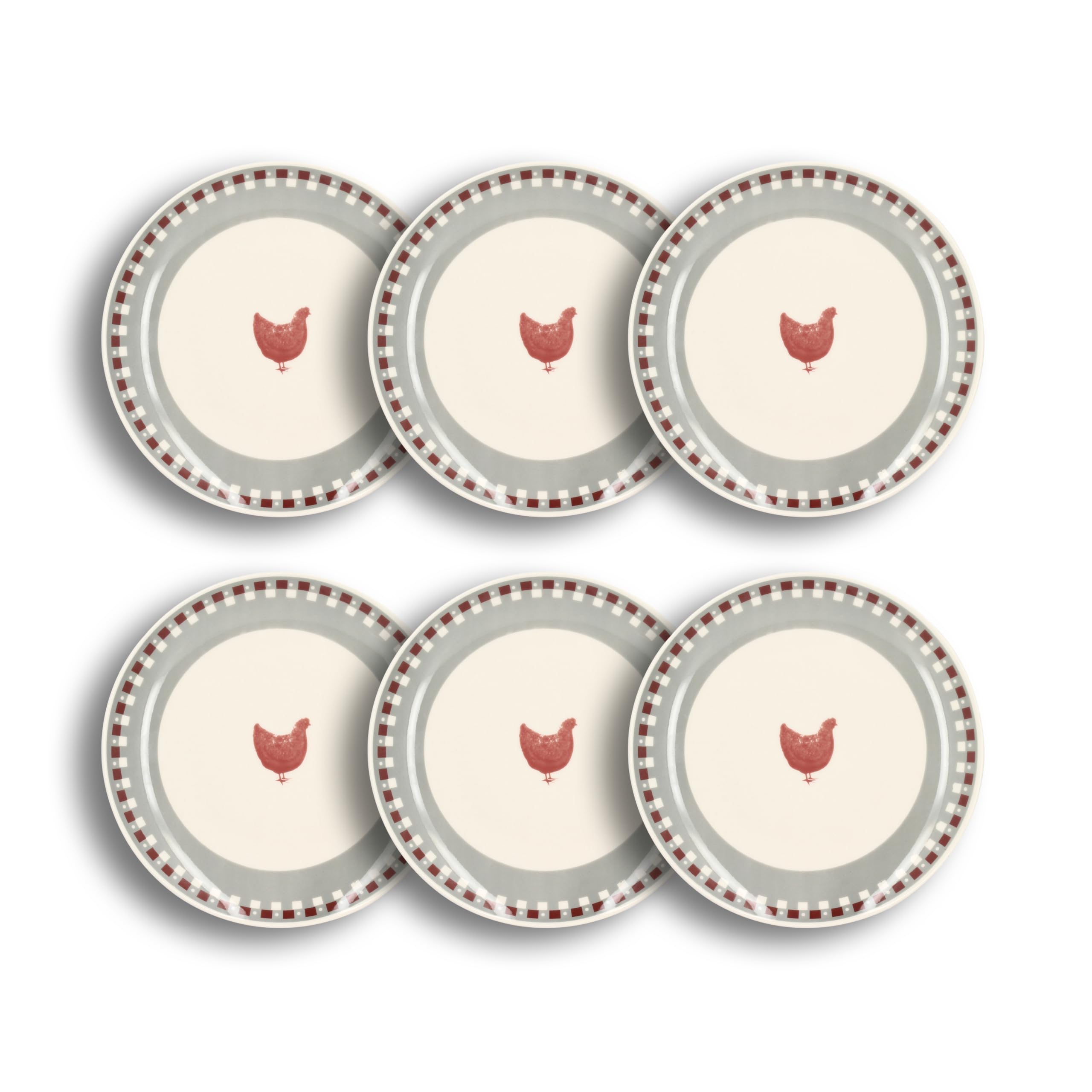 NOVASTYL - Lot 6 assiettes plates gallina 26cm en grès - 2614810