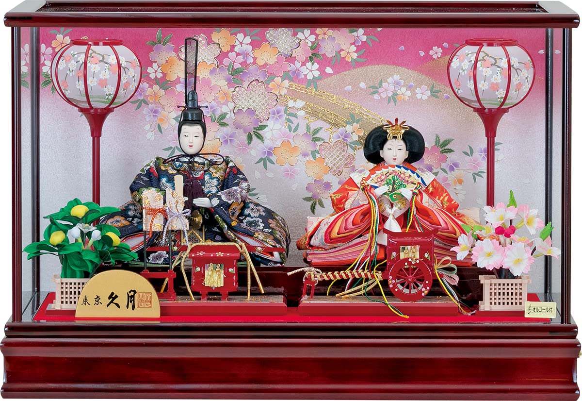 Amazon | 雛人形 ひな人形 久月 三五親王 ガラスケース飾り 親王飾