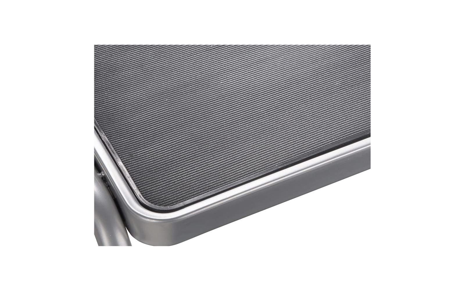 BERGER | Escalera Dos peldaños, Taburete 2 peldaños para Caravana, Peldaño Caravana, Escalon Autocaravana y Caravana, Taburete de Acero Plata/Negro escalón Antideslizante y Resistente