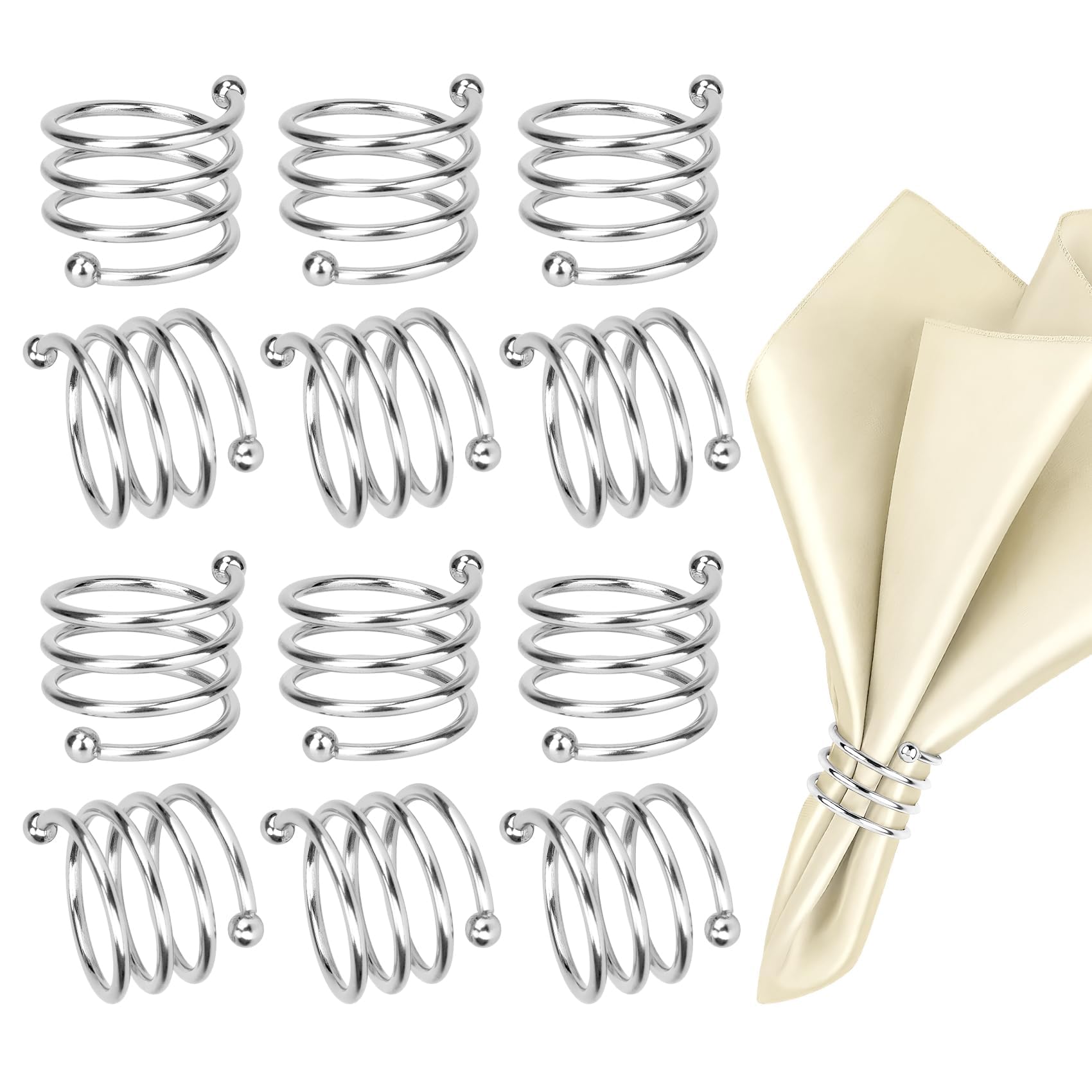Silver Napkin Rings Set Of 12, Silver Napkin Rings, Table Decoration