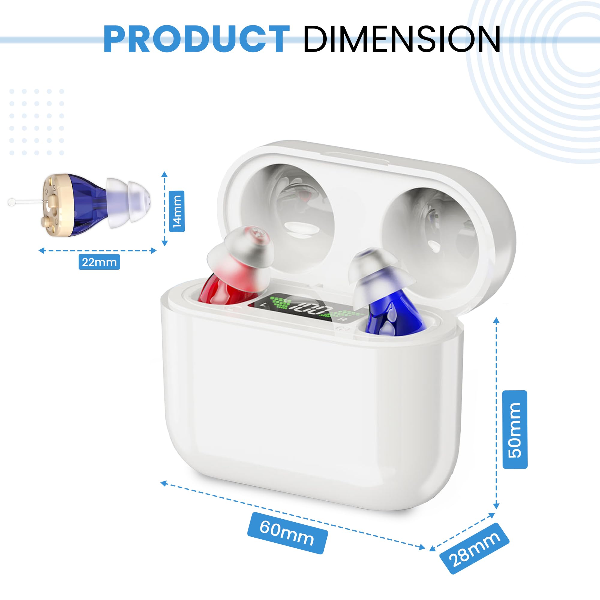 Amplificatore audio ricaricabile, amplificatore vocale personale con microfono per chiarezza del suono, design invisibile con display HD, riduzione del rumore e durata