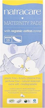 Natracare Natural Maternity Pads with Organic Cotton Cover for Postpartum, 10 x 1 Pack (10 Pads)