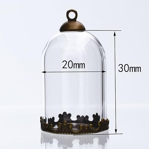 Miniatura 3 de 10 botellas de globo de tubo transparente de 1.181 x 0.787 in con hallazgos, cúpula de vidrio hueca, dijes colgantes de vial (1.181x0.787 in con