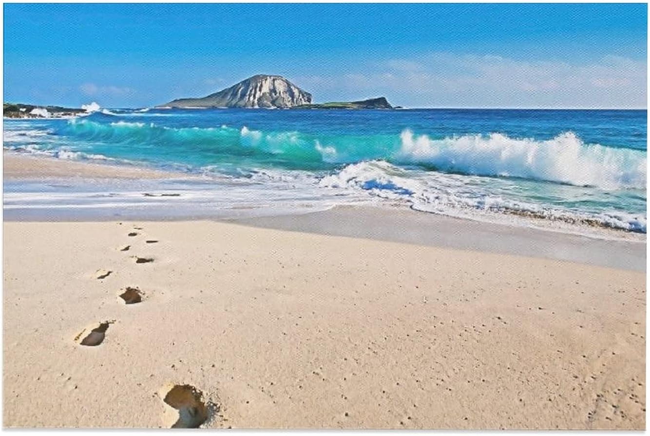 AONEG Painting Beach Poster Canvas Poster Bedroom Decor Sports Landscape Office Room Decor Gift 08x12inch(20x30cm)