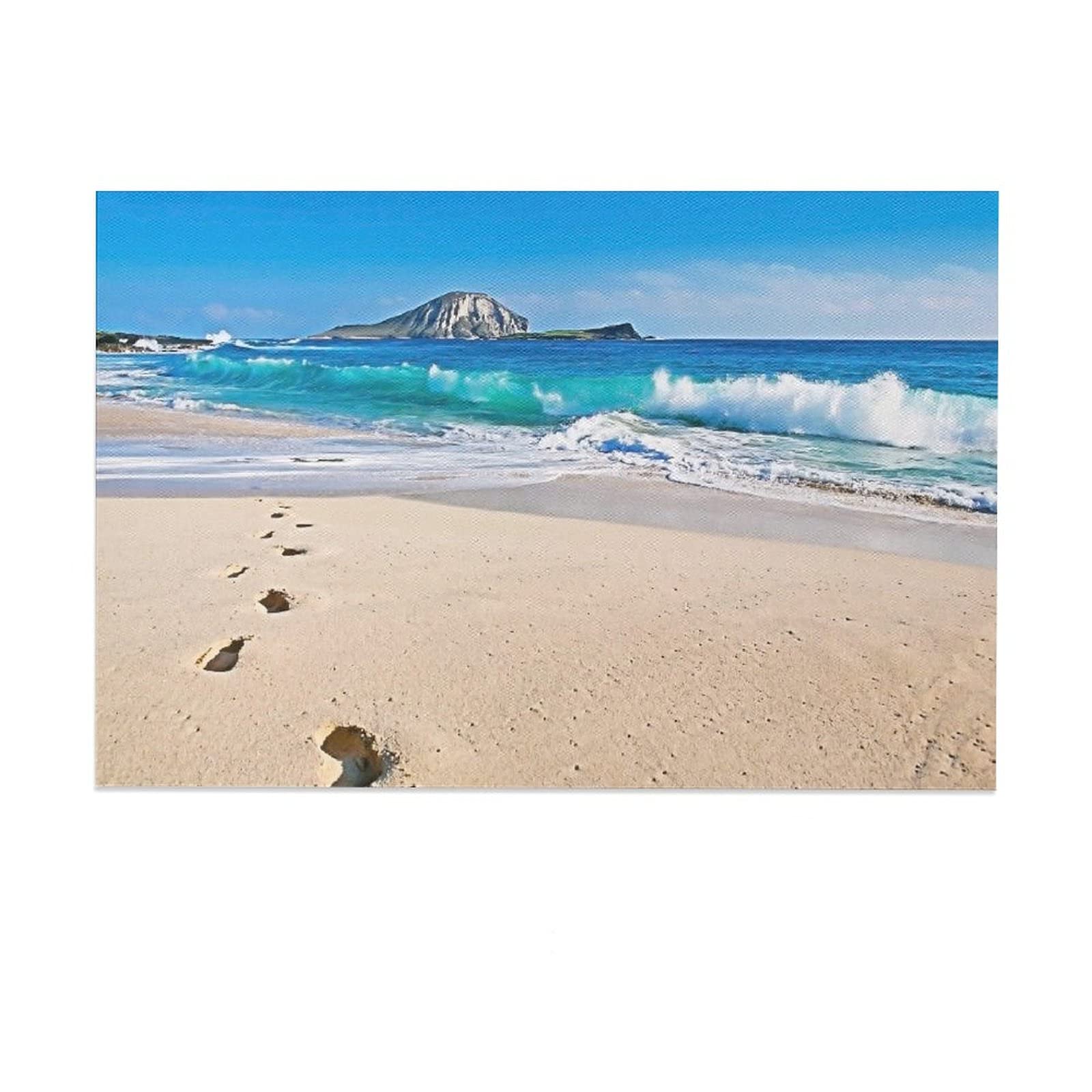 AONEG Painting Beach Poster Canvas Poster Bedroom Decor Sports Landscape Office Room Decor Gift 08x12inch(20x30cm)