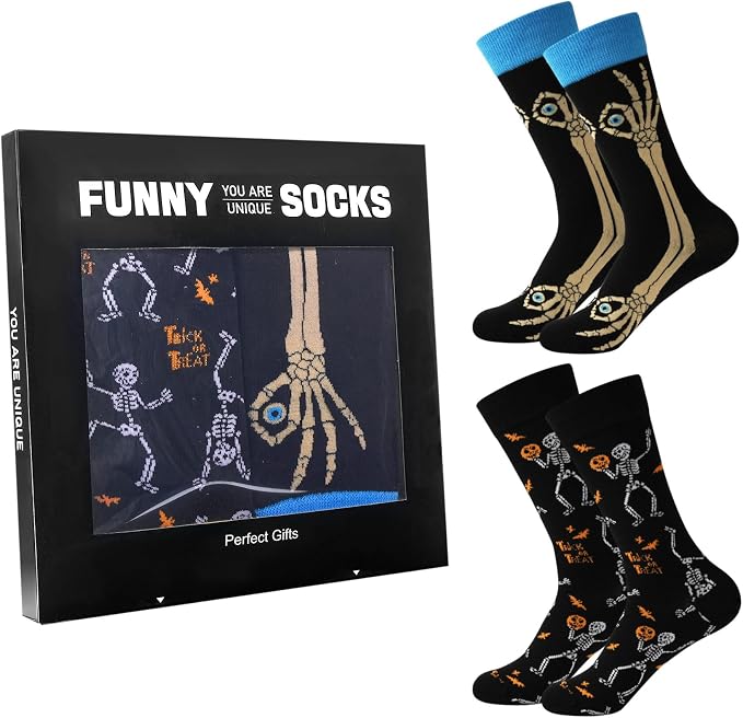 JaosWish Pumpkin Halloween Socks For Women Men,Cat Socks Gift Ghosts Novelty Funny Crew Fun Dress Sock