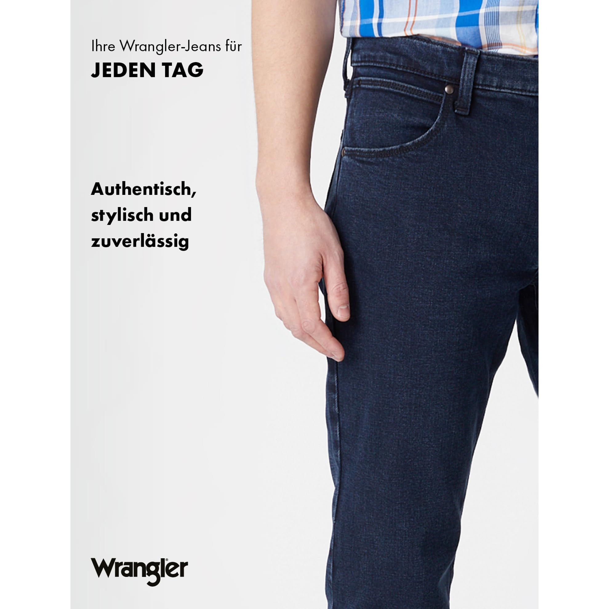 Wrangler Herren Jeans Regular - Mid Waist - Regular Fit - Blau Schwarz W30-W44