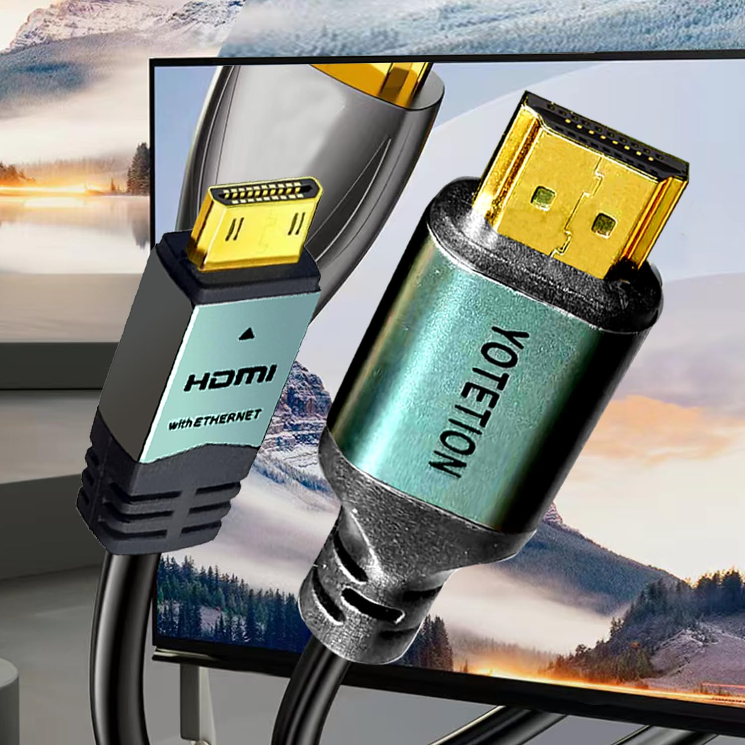 Cavo da mini HDMI a HDMI, 18 m, ad alta velocità, da HDMI a Mini HDMI, supporta 3D 4K/30Hz 1080p 720p, compatibile con fotocamera, videocamera, tablet e scheda grafica/video, laptop