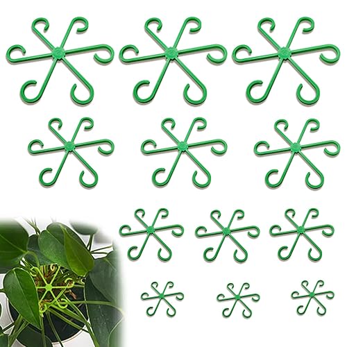 8PCS Climbing Plant Stem Supports 4 Sizes, Reusable Plastic Stakes