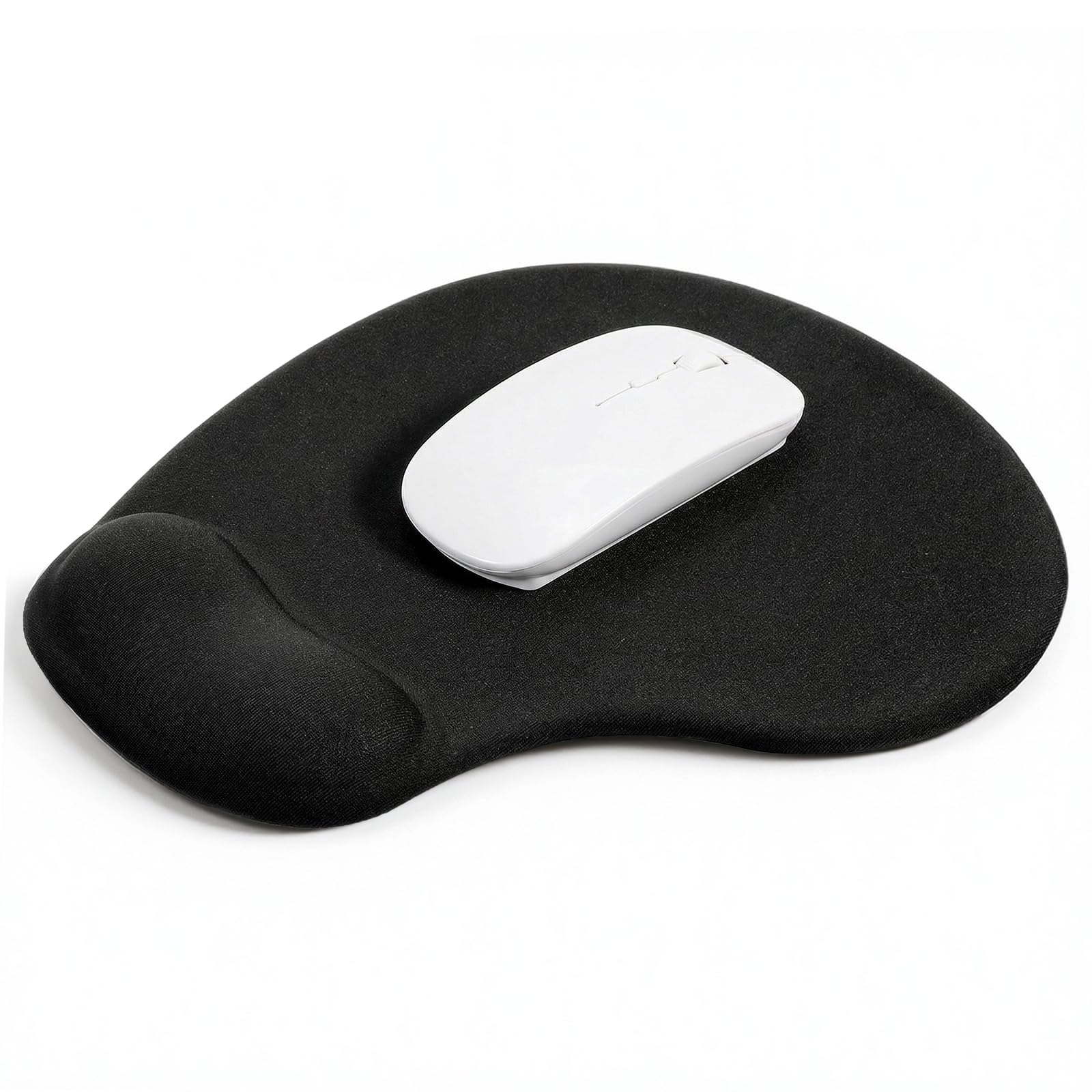 Ergonomisches Mauspad, Silikon Mousepad mit Handauflage, Schwarz Mausepad Gel, Office Mousepad mit Gelkissen für Computer Laptop Notebook, Schwarz