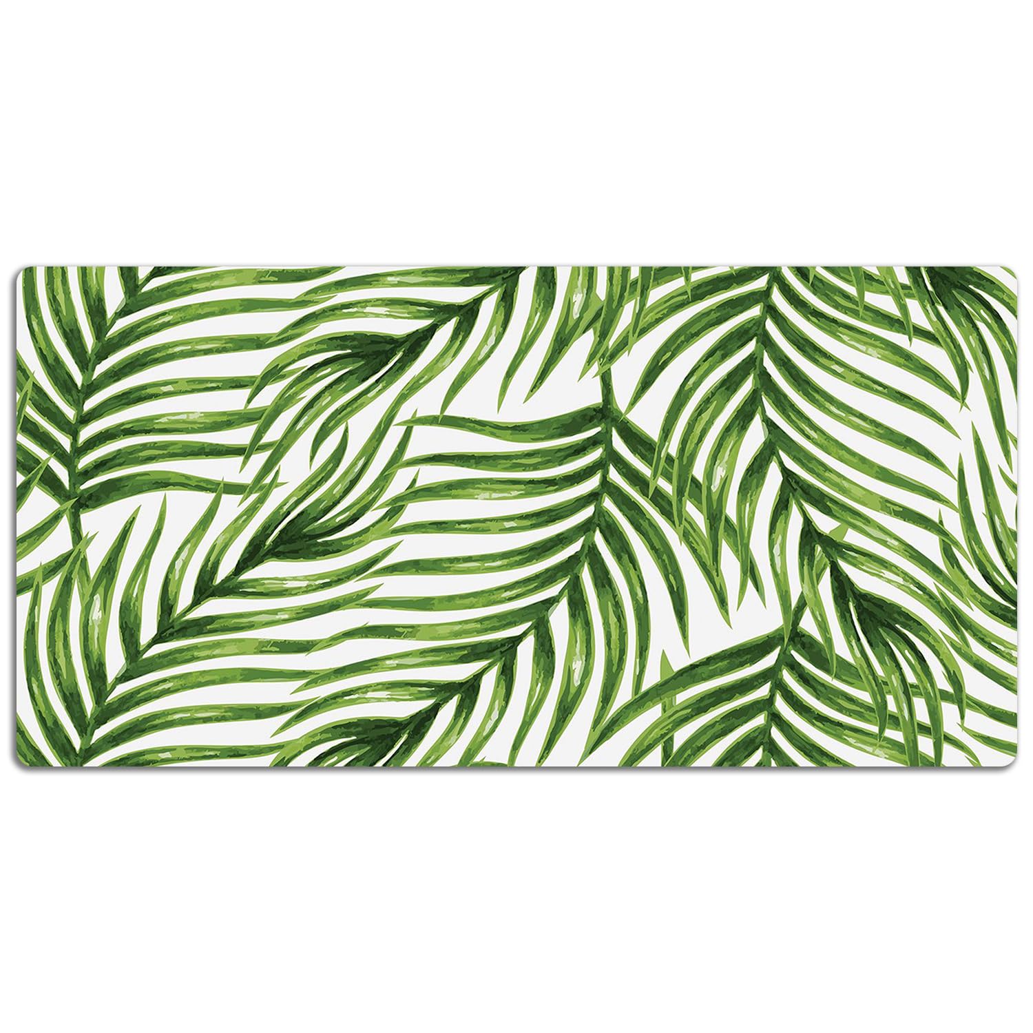 Sottomano da Scrivania 120x60 cm Protezione e Decorazione in Vinile PVC Antiscivolo Impermeabile Facile da Pulire Superficie Protettiva per Ufficio e Casa - Foglia di palma