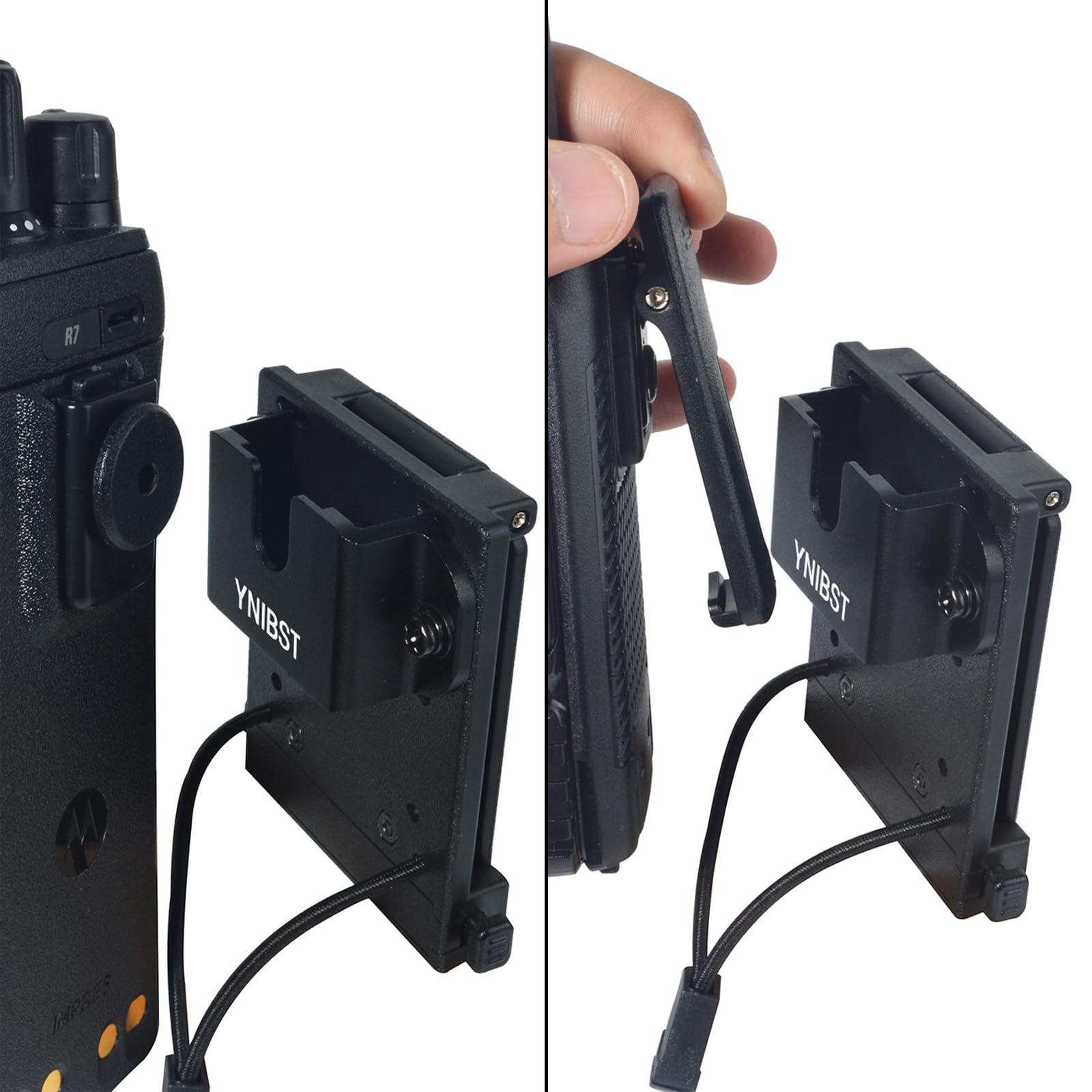 Radio/Altavoz Micrófono Soporte para Cinturón, Universal Walkie Talkie Funda con molle, Compatible con Motorola BaoFeng Kenwood Midland Quansheng Radio (Versión Mejorada)