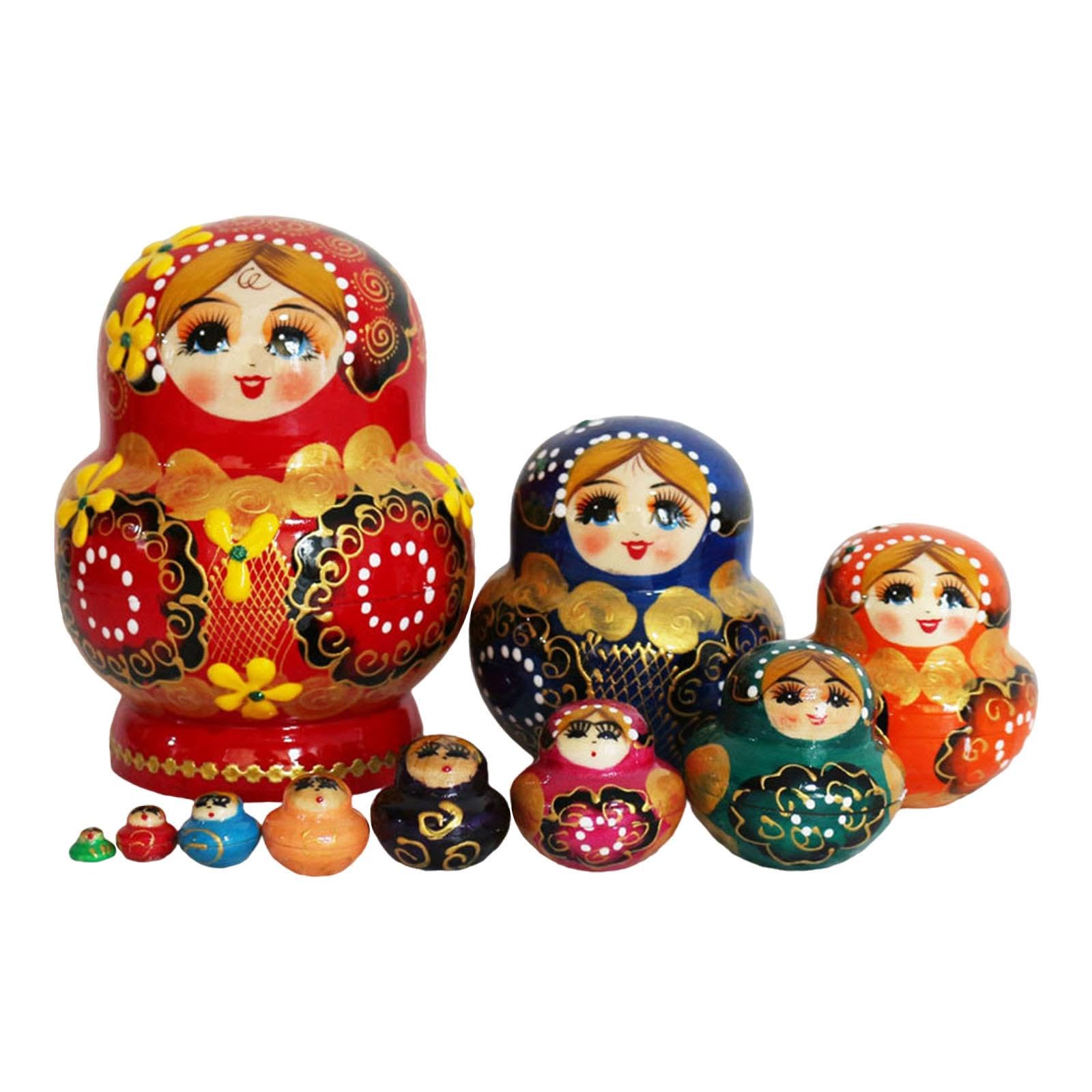 Amazon | DuskHaven 10個セット マトリョーシカ 木製 手作り 入れ子