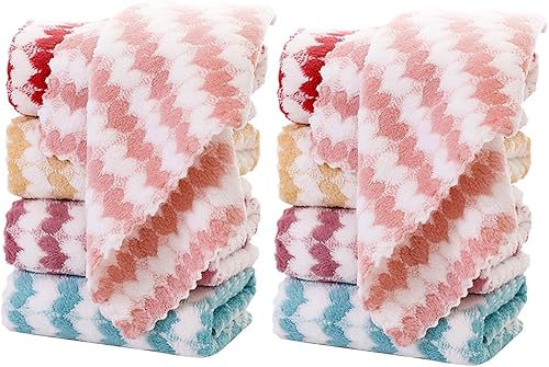 Miniatura 1 de Paquete de 10 paños de microfibra con forma de corazón para lavar la cara, toallas de limpieza altamente absorbentes, trapos de microfibra para