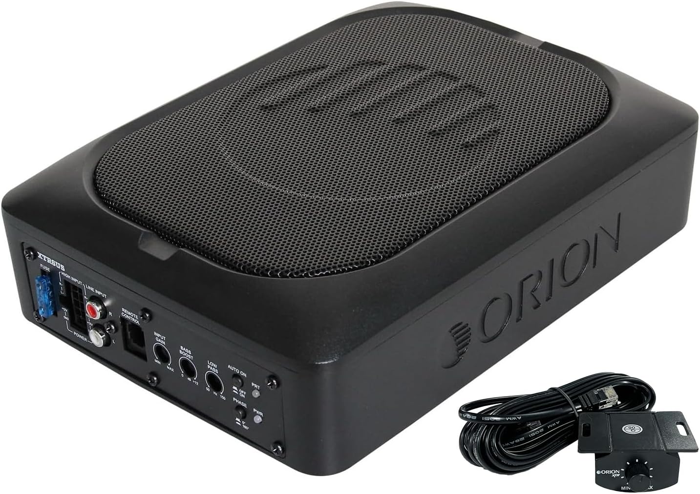 Orion XTR Series XTR6US Under Seat Powered Car Subwoofer Shallow Enclosure, 600W Max Power, 150W RMS, 6”x8 Slim Active Sub, Adjustable Bass Boost – Compact Woofer for Cars & Trucks