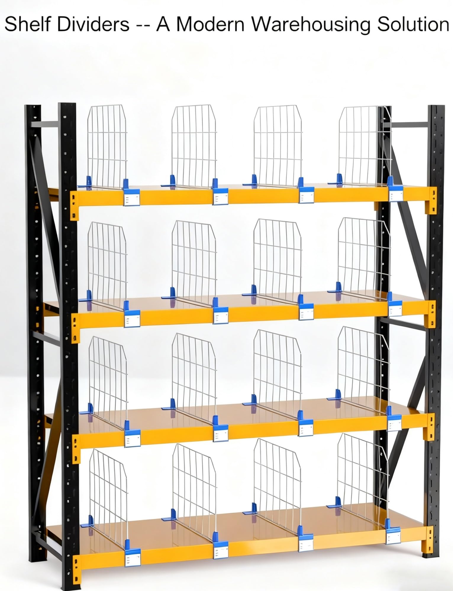 Confezione da 4 divisori universali in acciaio per scaffalature per magazzini, isolanti, separatori (39,9 x 20,1 cm, 6 cm) per soluzioni di scaffalature organizzate