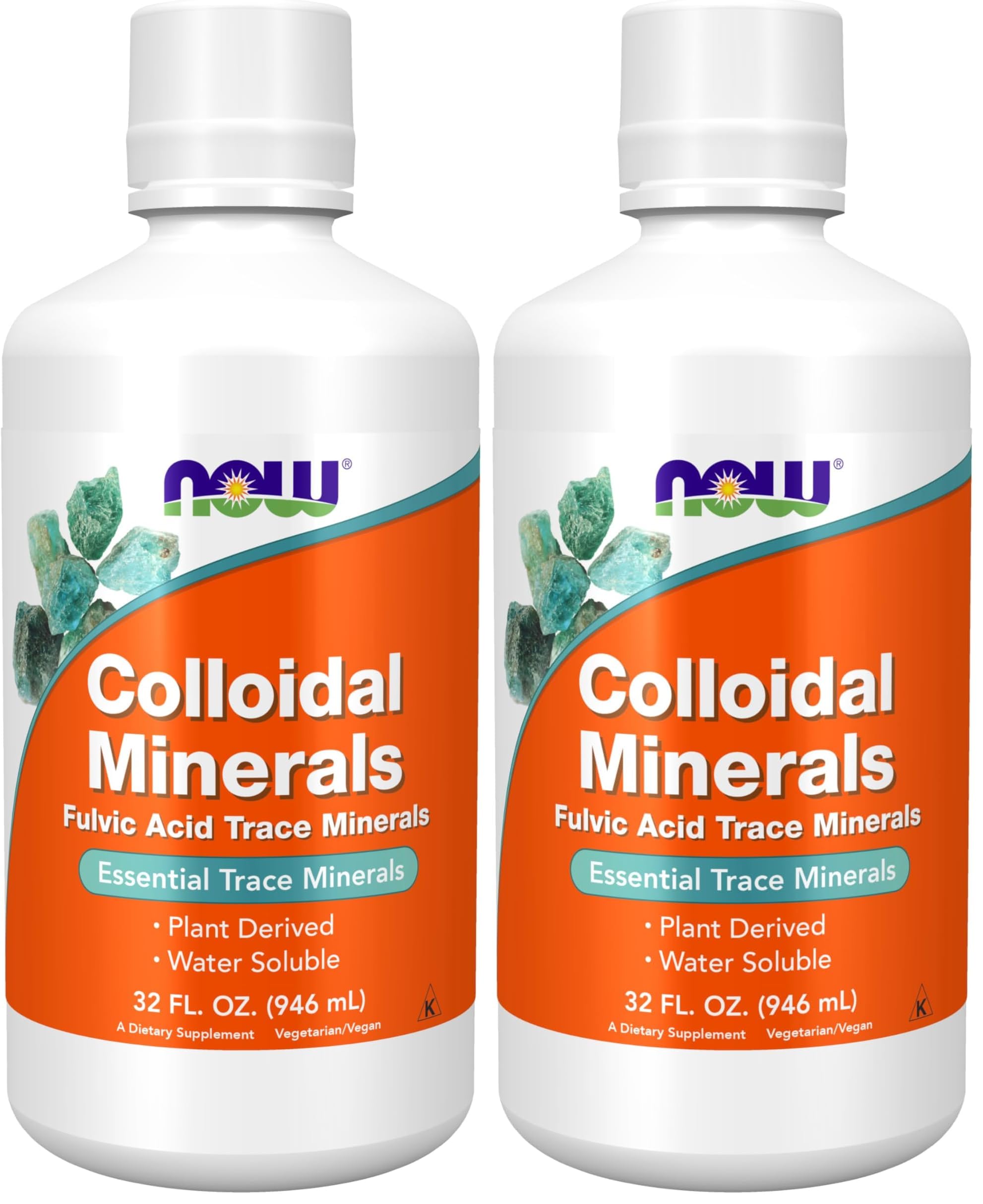 NOW Foods Supplements, Colloidal Minerals Liquid, Plant Derived, Essential Trace Minerals, 32-Ounce (Pack of 2) 32 Fl Oz (Pack of 2)
