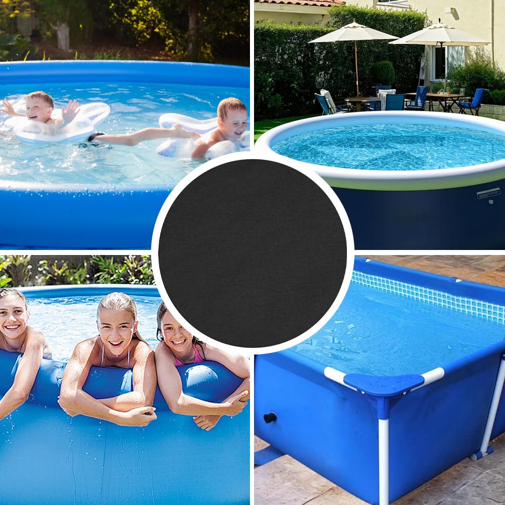 3.7m Tapis sous Piscines Hors Sol Rond, Tapis de Sol Piscine, Antidérapant Pliable Absorbant l'eau, Découpe Simple, Rembourrage sous Piscine, Pliable, pour Baignoires et Piscines Hors Sol