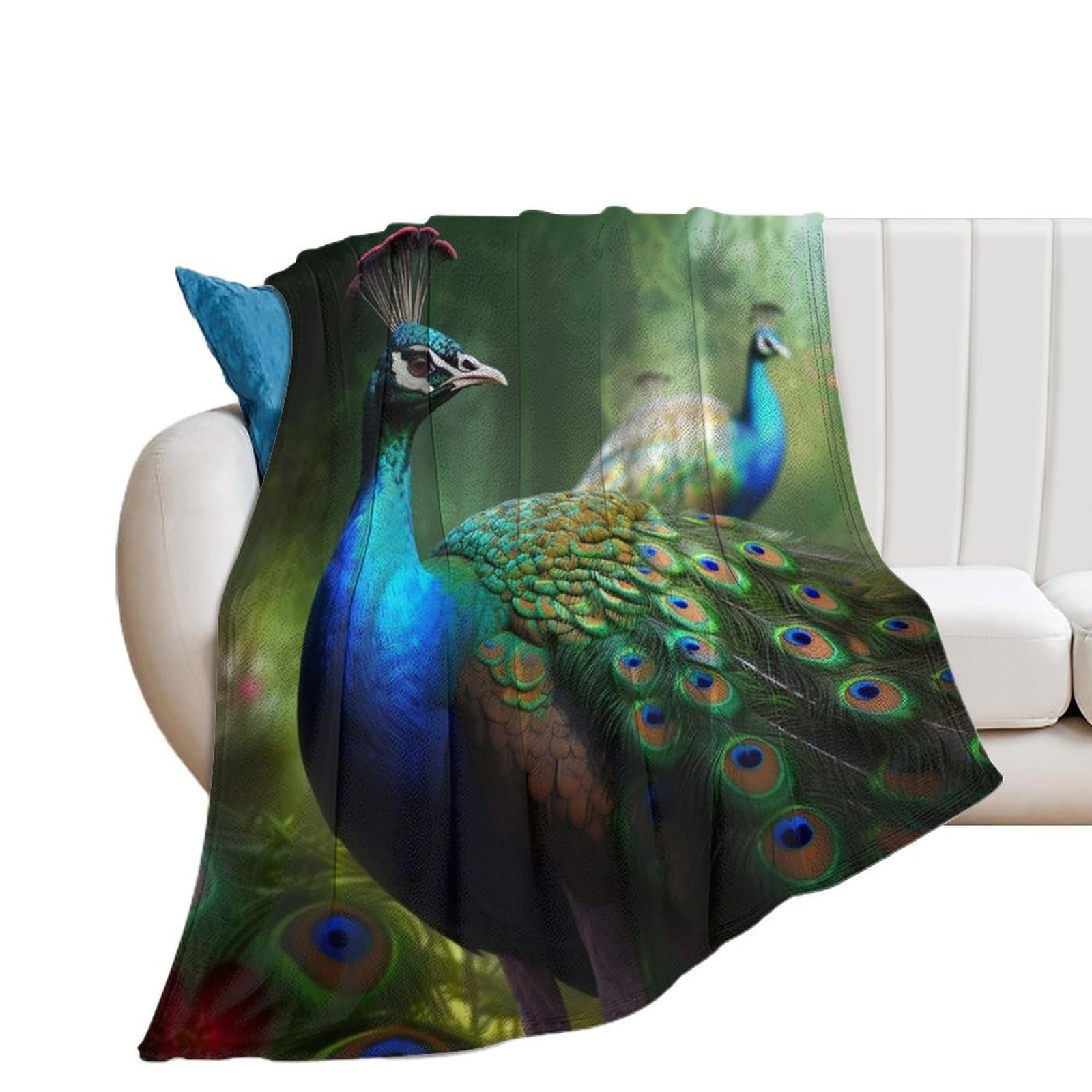 Couverture en flanelle paon 100x130 cm plaid canapé et lit
