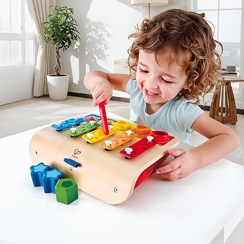 Miniatura 2 de Hape E0334 Clasificador de Formas Xilófono y Piano - Juguete de Instrumento de Madera