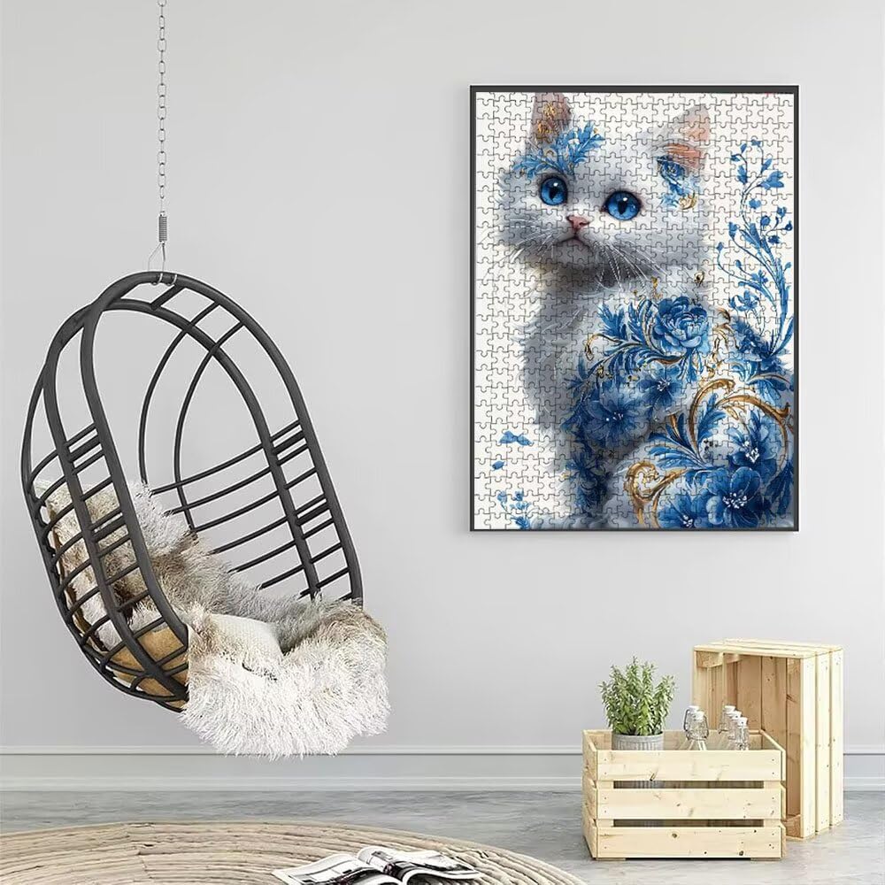 SchöNe Katze Puzzle 2000 Teile, Klassische Puzzles, Geschicklichkeitsspiel Puzzle für Erwachsene, Puzzlespiele für Die Ganze Familie, Mit Schöner Verpackung, Dekoration Puzzles DX0YL3-684