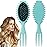 Curly Hair Boar Bristle Curl Defining Brush for Wave Straight Hair, Unique Trident Handle Design Defineing Brush for Wet Dry Hairs Styling Massage Hairbrush Hairs Pick Comb Green