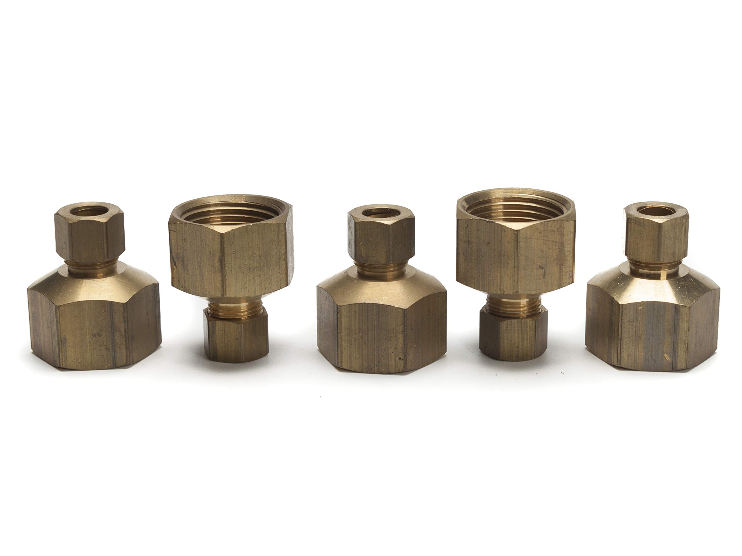 LTWFITTING Raccordo a compressione NPT femmina da 3/8" OD x 3/4" (confezione da 5)