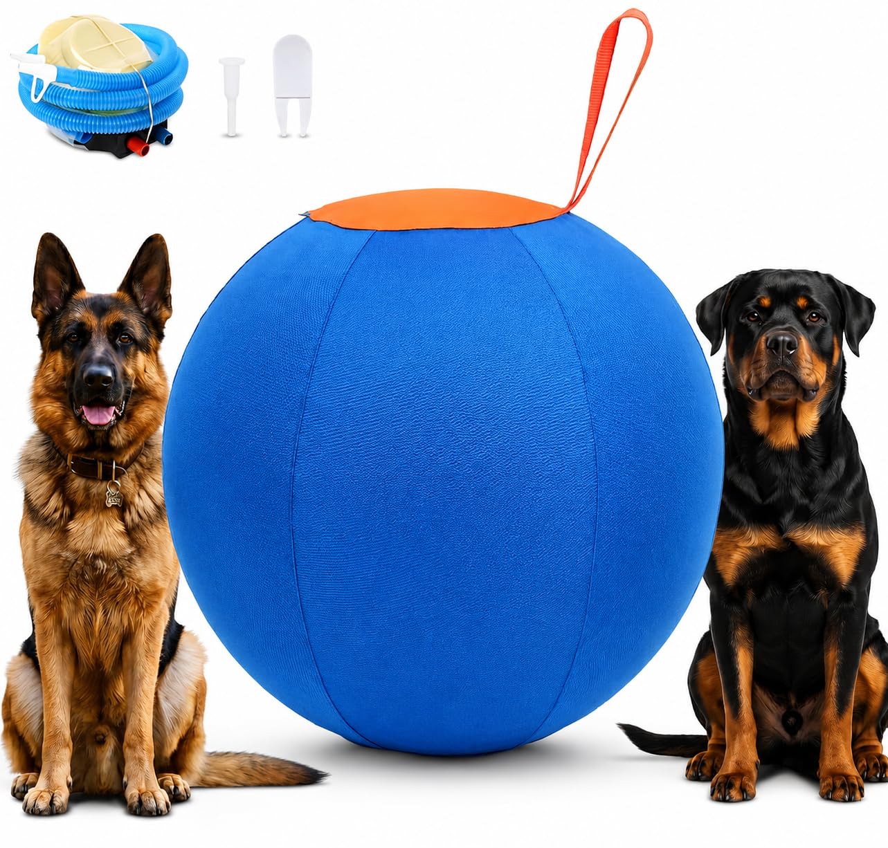 Herding Giant Herding Ball for Dogs - Durable Inflatable Giant Ball, TearResist Puppy Soccer Ball w/Handle, for Outdoor Chase Play.Dog Large Ball Toy|Inflatable Larges Balls Toys for Pets (Large)