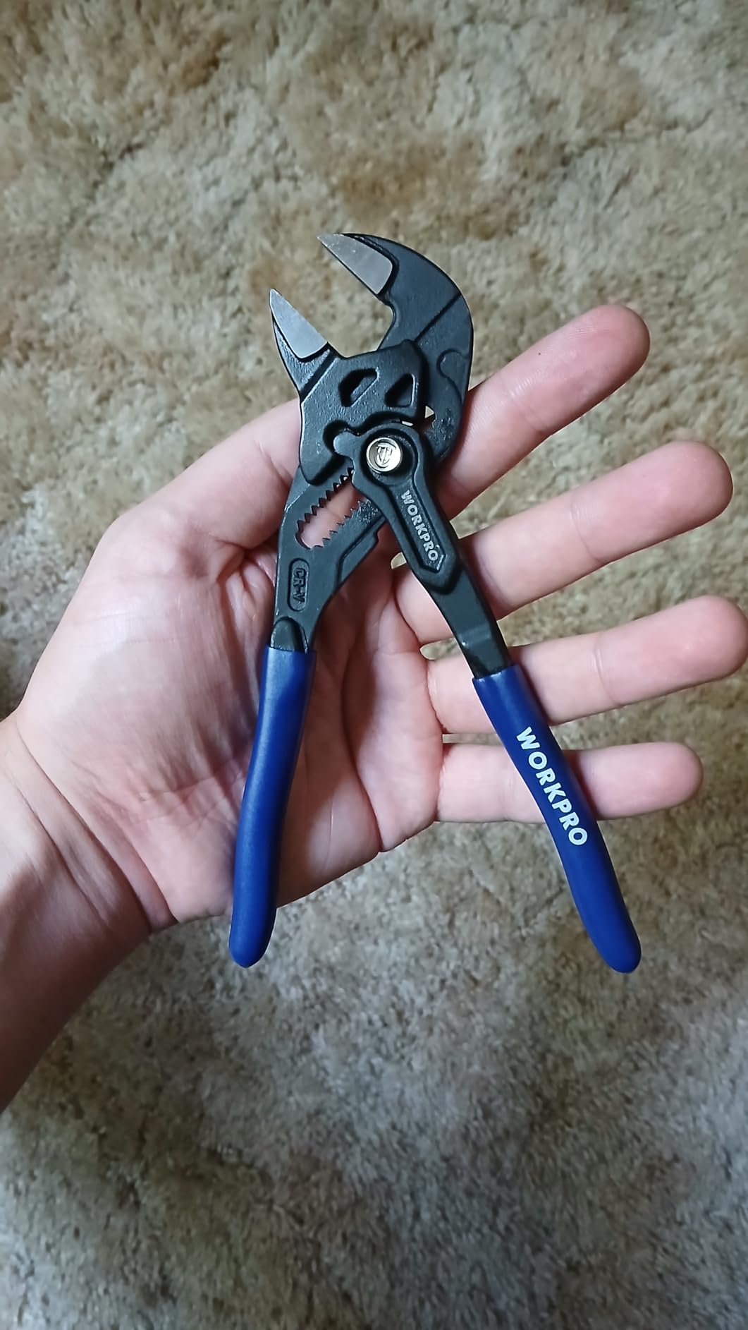 WORKPRO Pliers Wrench Set, 7 & 10-Inch CR-V Construction Wrench Pliers, Adjustable Parallel Smooth Jaw Pliers, Black Finish, Groove Lock Mechanism photo review