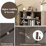 Giantex 8 Cube Bookcase, Freestanding 3-Tier Open Bookshelf, Grey | Modern Storage Display Cabinet, Wood Cube Storage Organizer for Living Room, Home Office, Kid’s Room