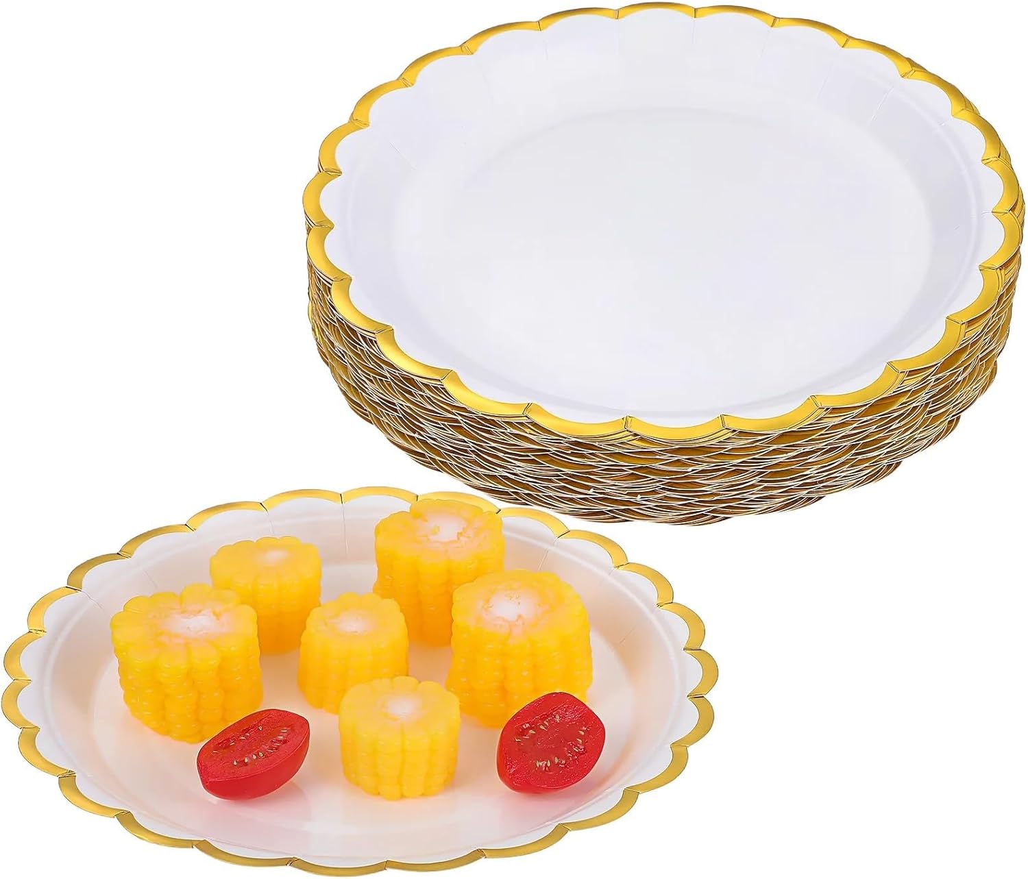 Disposable Paper Plates 50pcs Paper Plates Disposable Floral Party Plates Paper Food Serving Trays Treat Plates Party Supplies Bulk Wedding Flower Decor