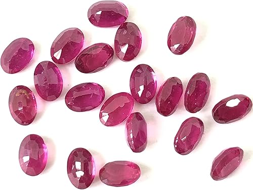 Miniatura 3 de Piedra preciosa suelta facetada de corte ovalado rubí lustre, tamaño 0.157 x 0.118 in, 0.197 x 0.157 in, 0.236 x 0.157 in, 0.276 x 0.197 in, 0.315 x