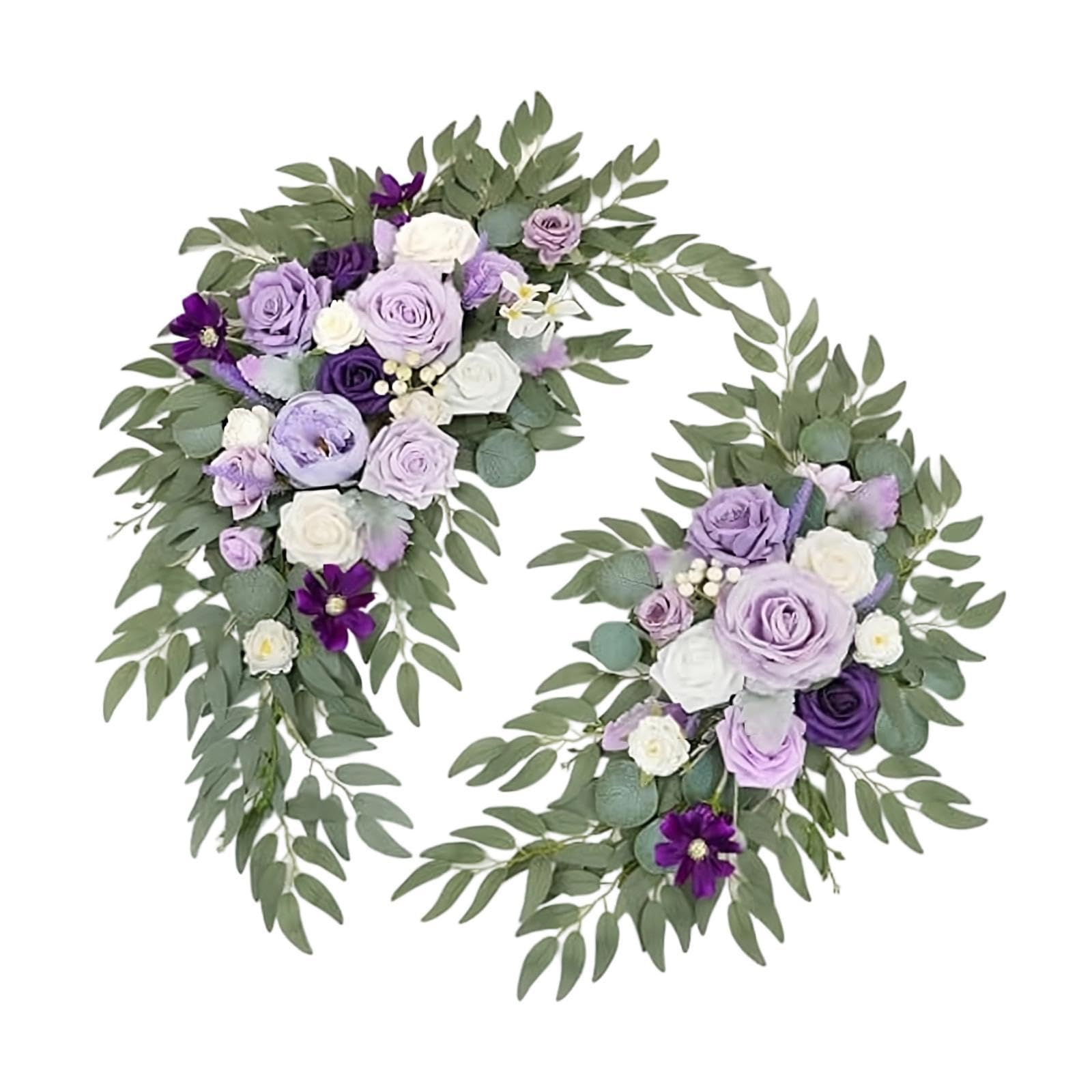 Set mit 2 Künstlichen Hochzeitsbögen Zur Wanddekoration, Lila Weiß
