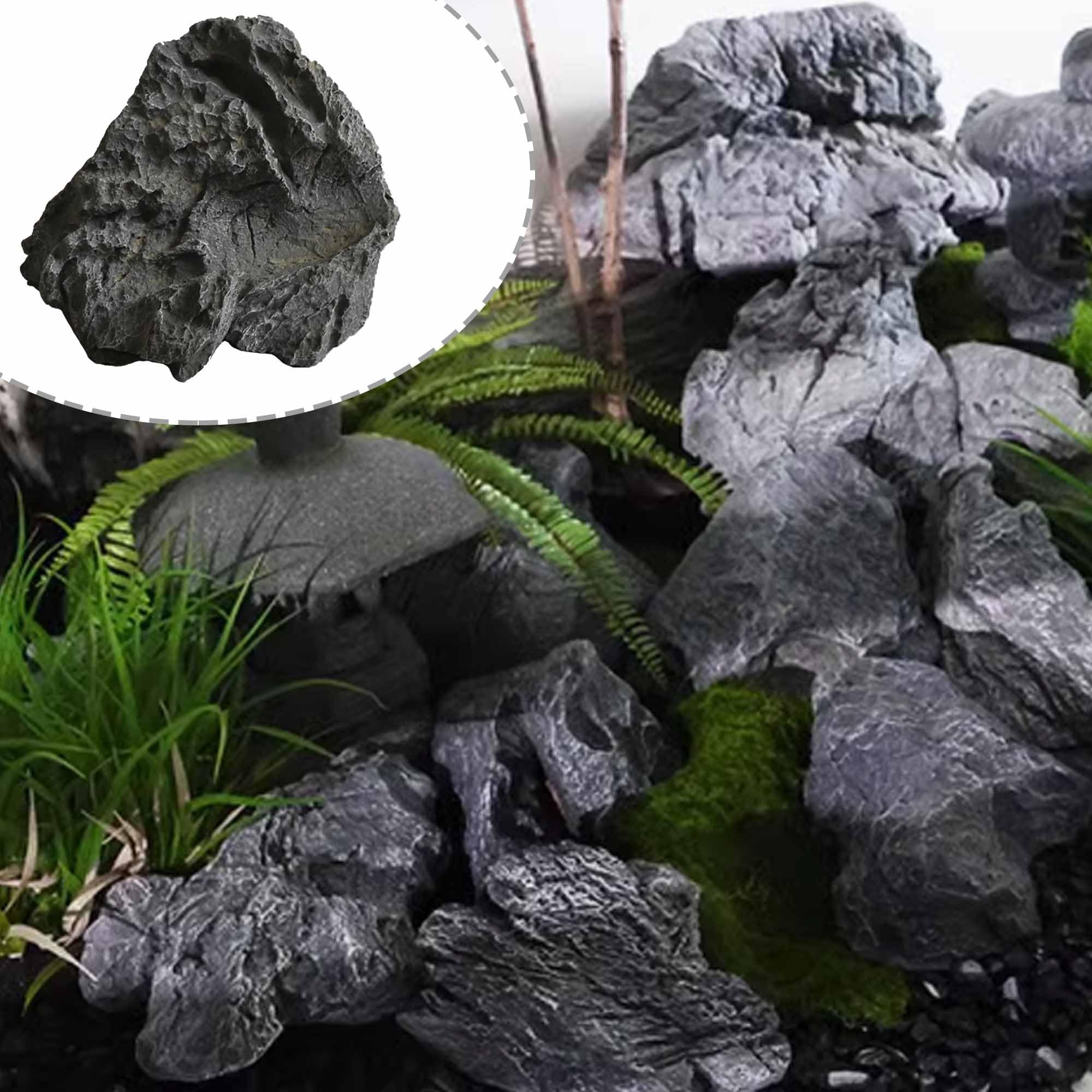 Aquarium steine, Landschaftsfelsen, knstliche massive Kunstfelsen,  realistische natrliche Textur, leichte Kunstfelsen aus PU-Schaum, fr die  Landschaftsgestaltung von Rasenflchen,Aquariendekor(28*2 : Amazon.de:  Haustier