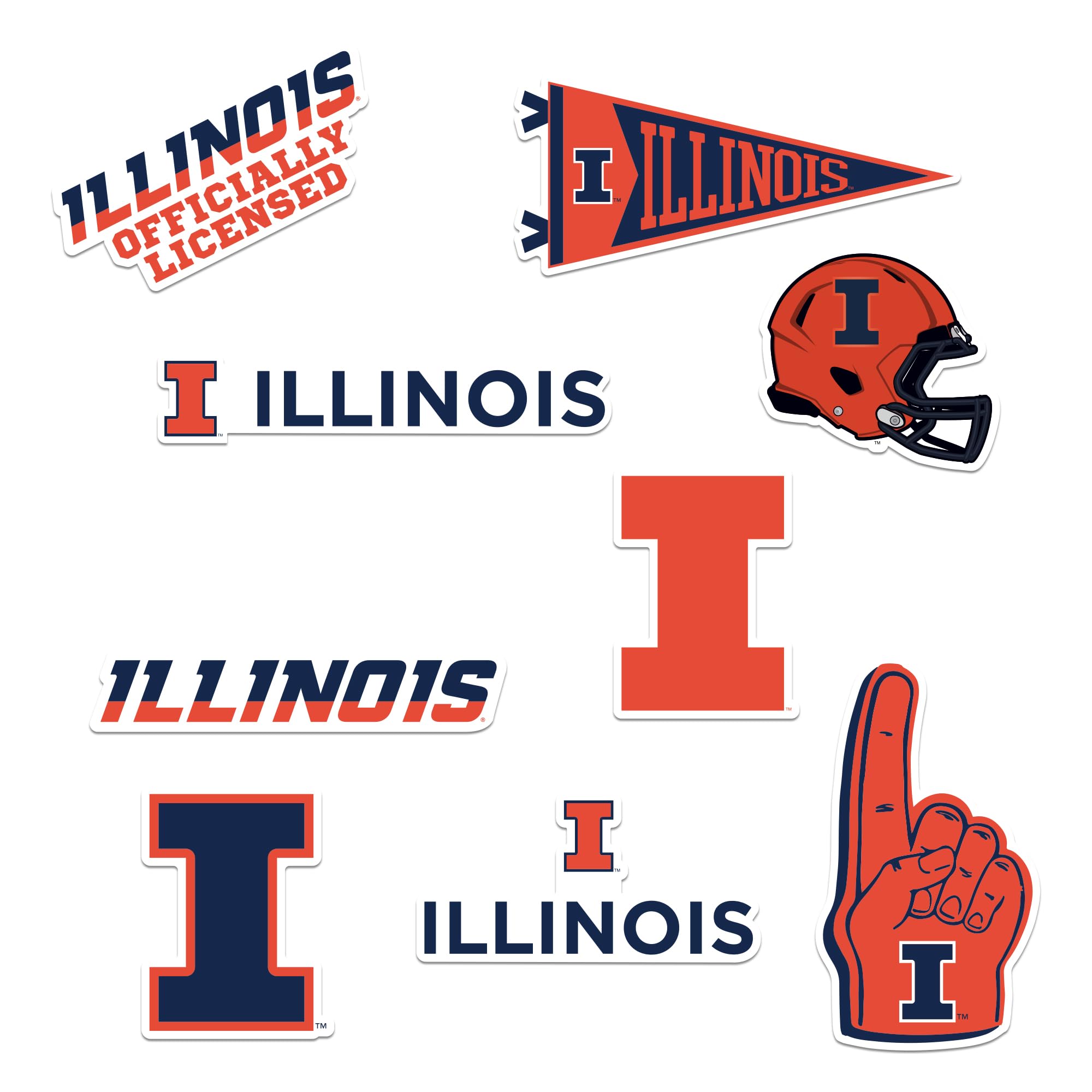 University of Illinois 8ct Vinyl L Deluxe, Indoor/Outdoor, Set of 8