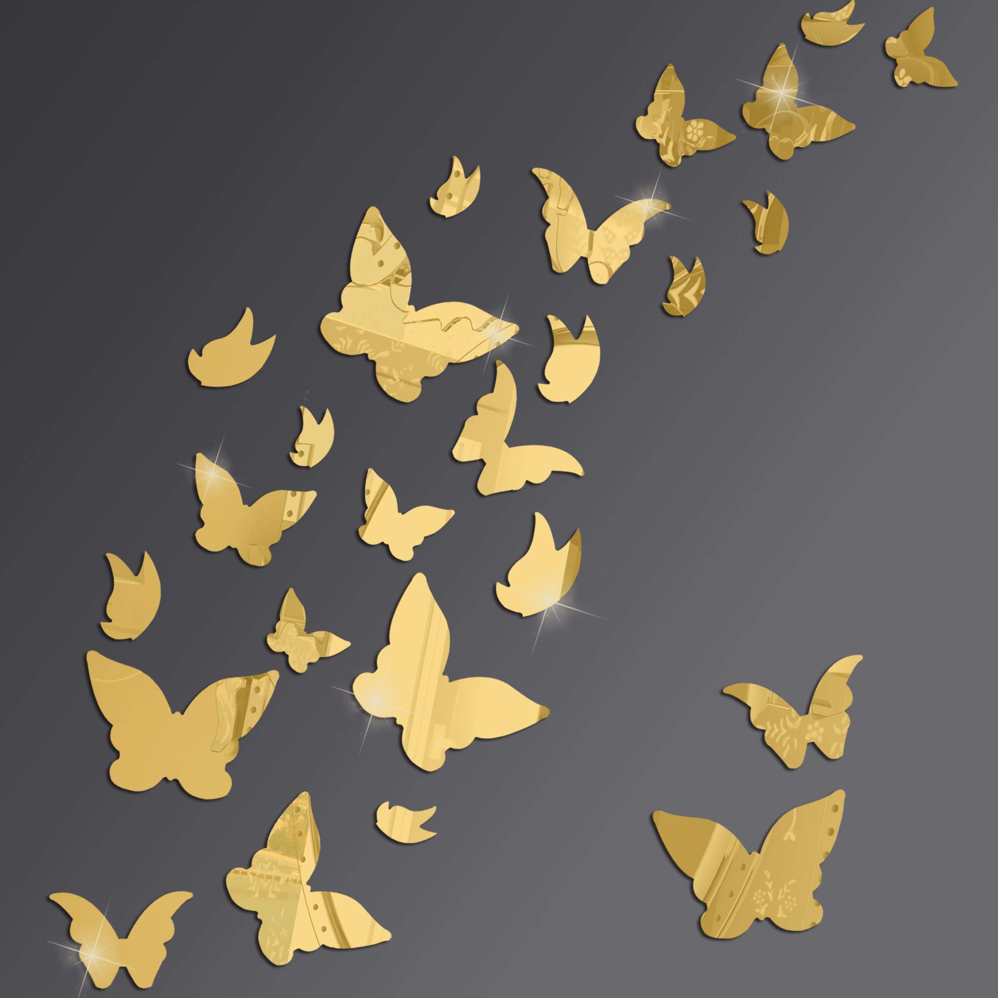 Amaonm 21 PCS Removable Crystal Acrylic Mirror Butterfly Wall Decals Fashion DIY Home Decorations Art Decor Wall Stickers Murals for Kids Nursery Room Bedroom Door Bathroom (B01LY0TAFY) Amazon Price History, Amazon Price Tracker