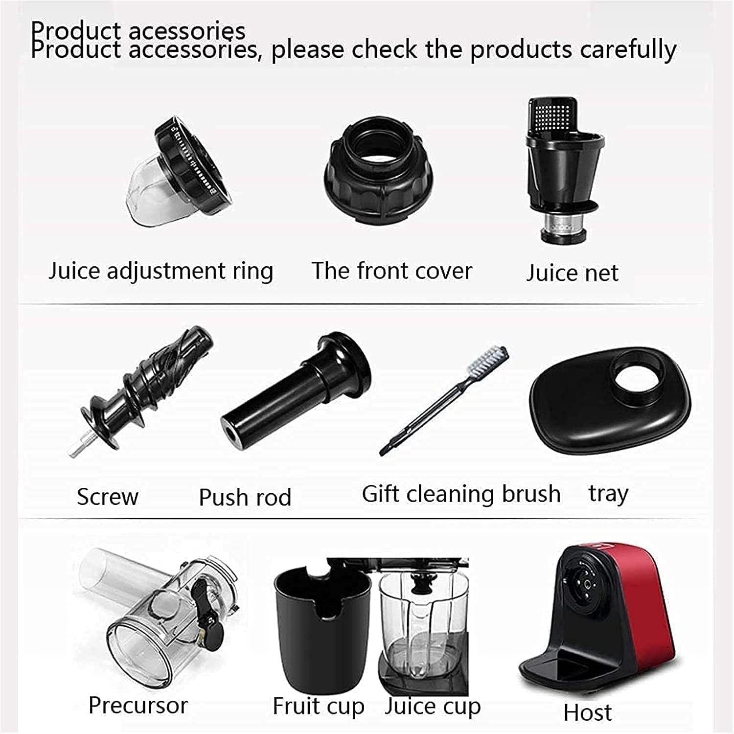 Juicer Slow Masticating Juicer Extractor with Reverse Function Cold Press Juicer Machine with Quiet Motor Juice Jug for Vegetables and Fruits