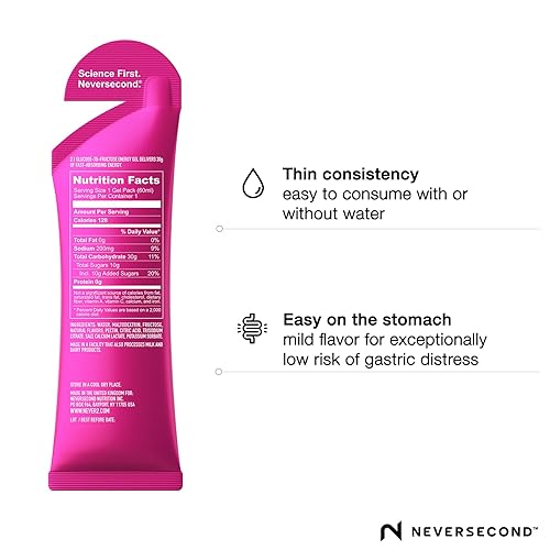 Miniatura 4 de Neversecond Gel energético C30, nutrición e hidratación de rendimiento, gel energético Never2 para ultra triatlones, ciclismo y maratones (sabor a